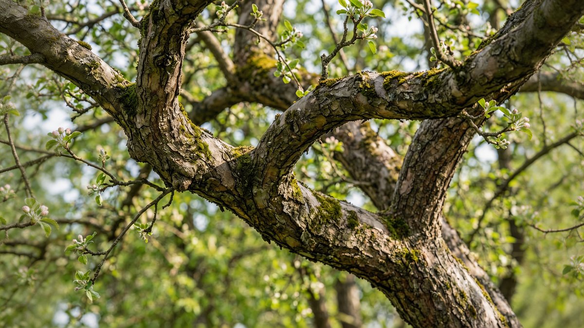 Canopée d'arbre et branches vers la lumière
